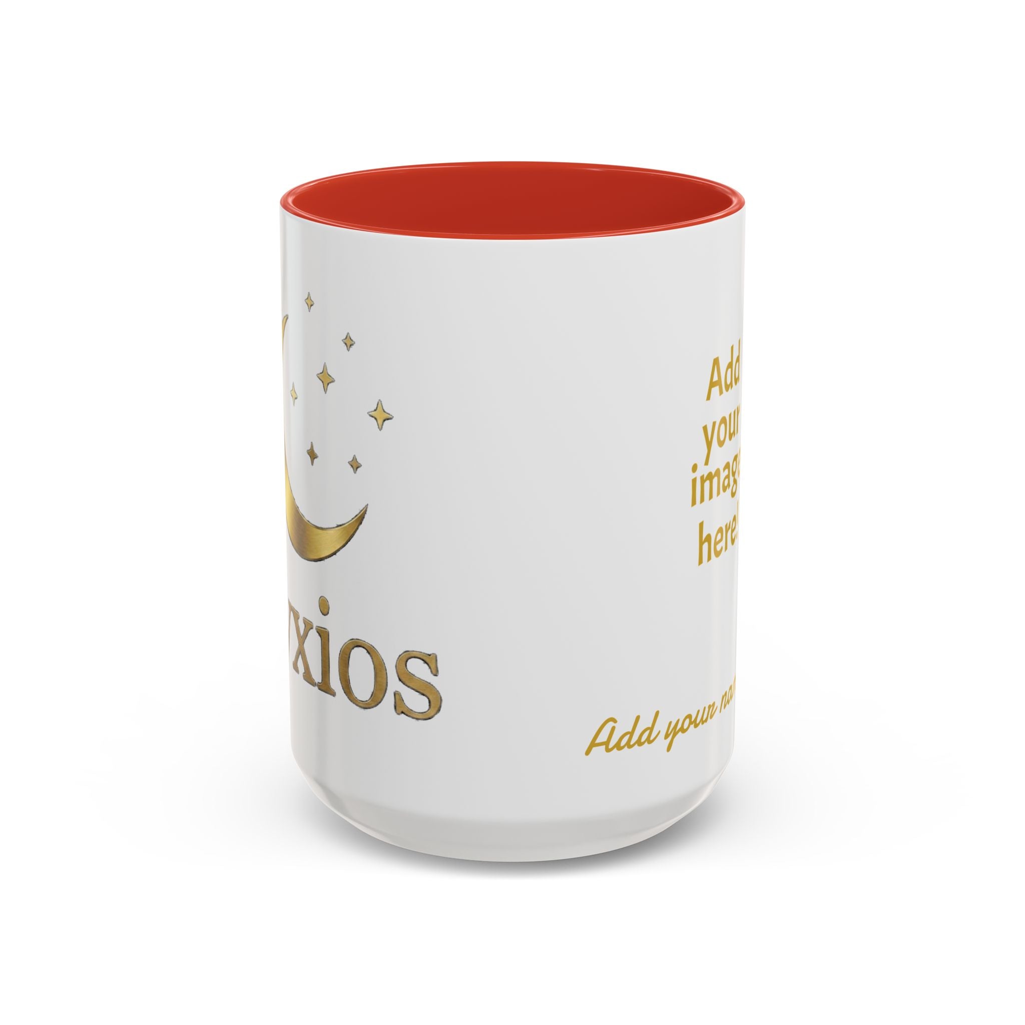 Nyxios Gold Moon Accent Coffee Mug – Celestial Stars Ceramic Cup (11/15oz)