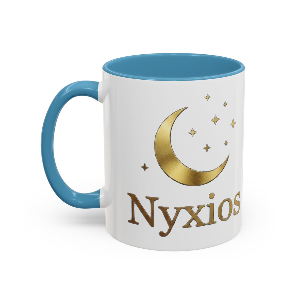 Nyxios Gold Moon Accent Coffee Mug – Celestial Stars Ceramic Cup (11/15oz)