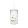 Nyxios Moon Mason Jar Tumbler — Frosted Glass Mason Jar with Lid & Straw