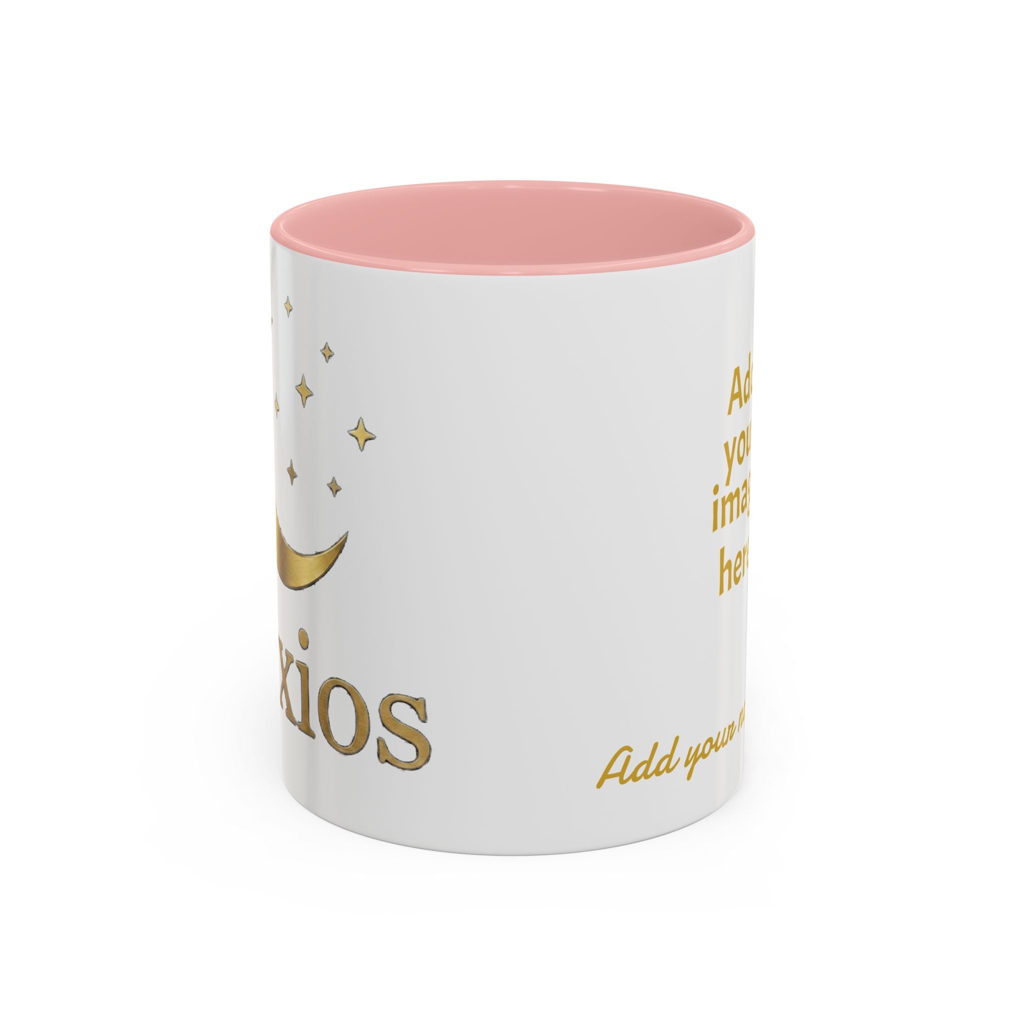 Nyxios Gold Moon Accent Coffee Mug – Celestial Stars Ceramic Cup (11/15oz)