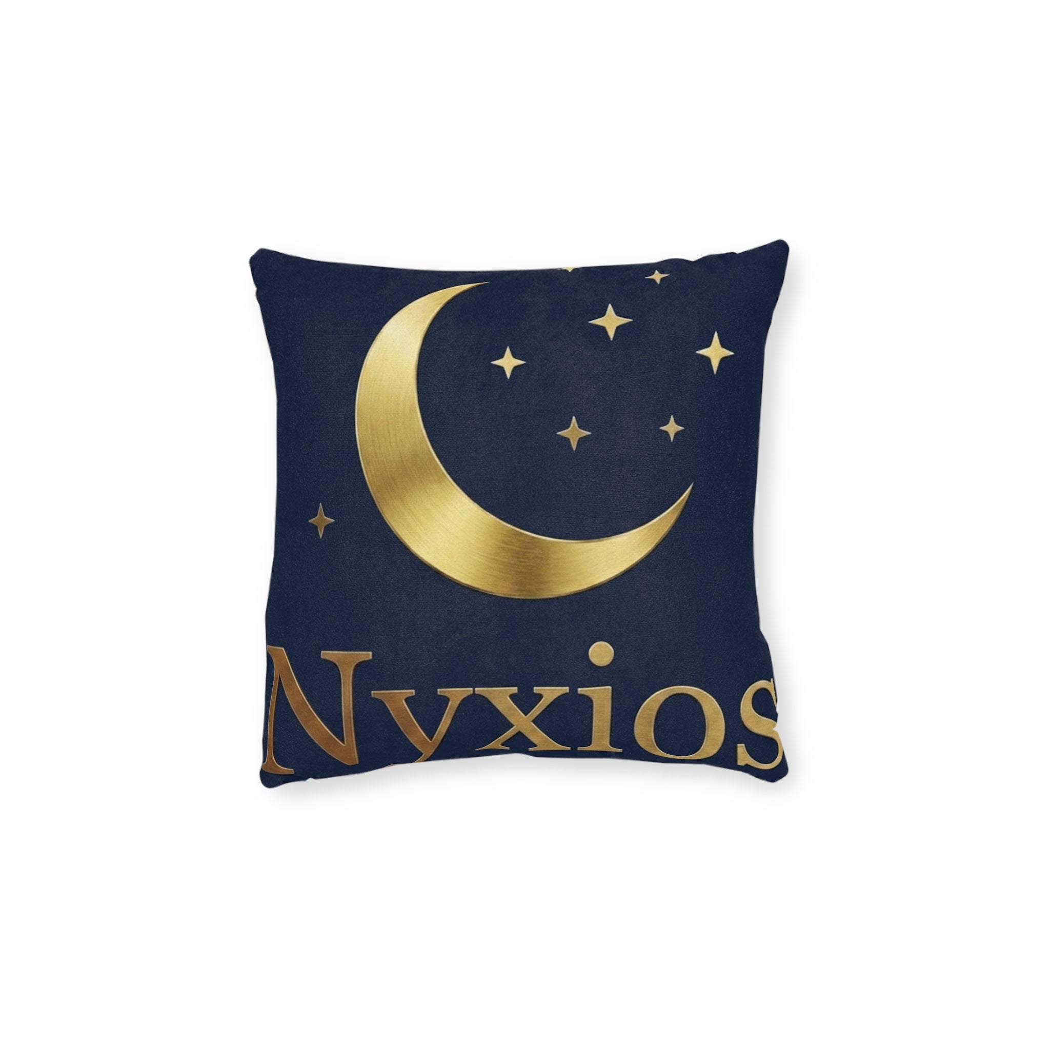 Gold Crescent Moon Square Pillow — Nvxios Decorative Accent Cushion