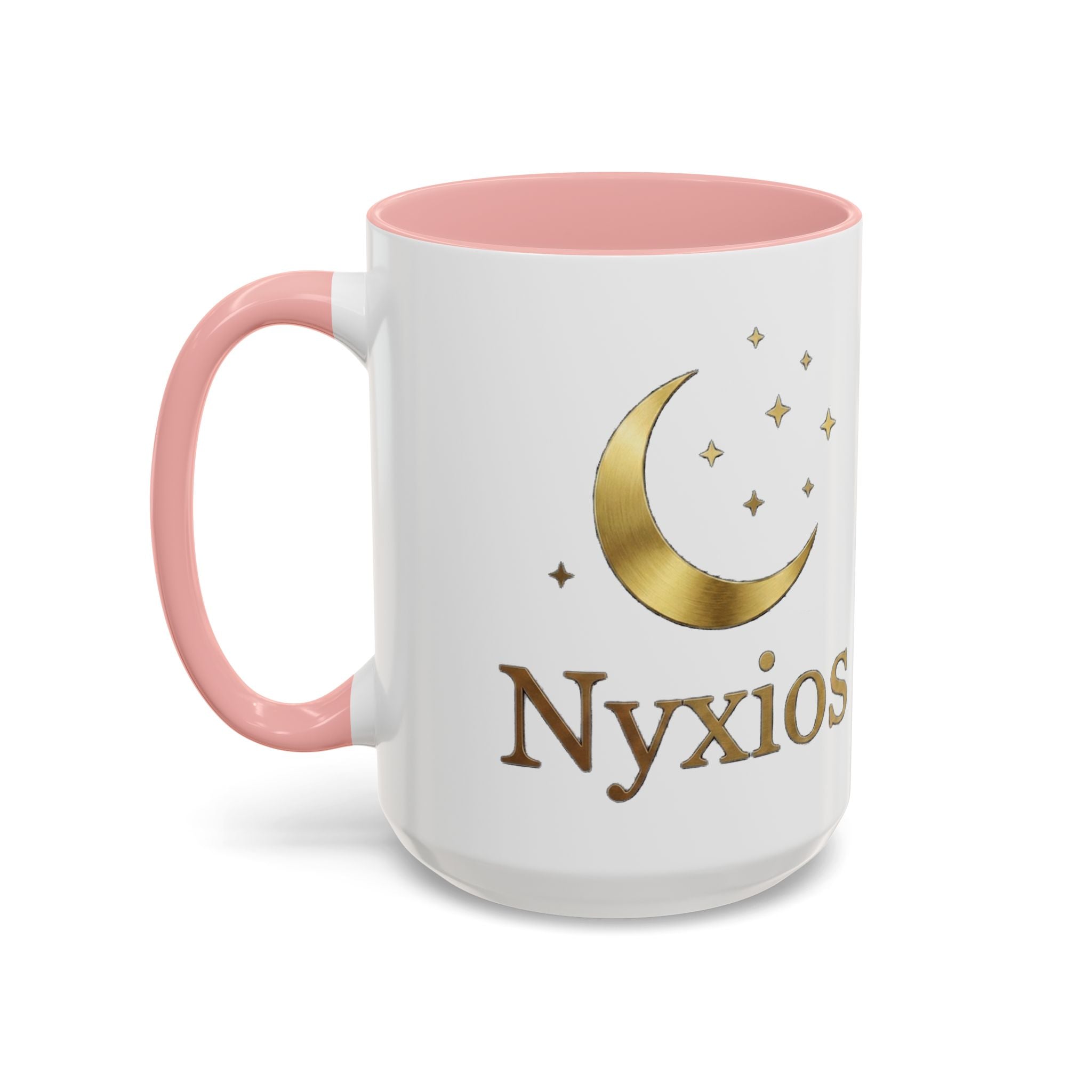 Nyxios Gold Moon Accent Coffee Mug – Celestial Stars Ceramic Cup (11/15oz)