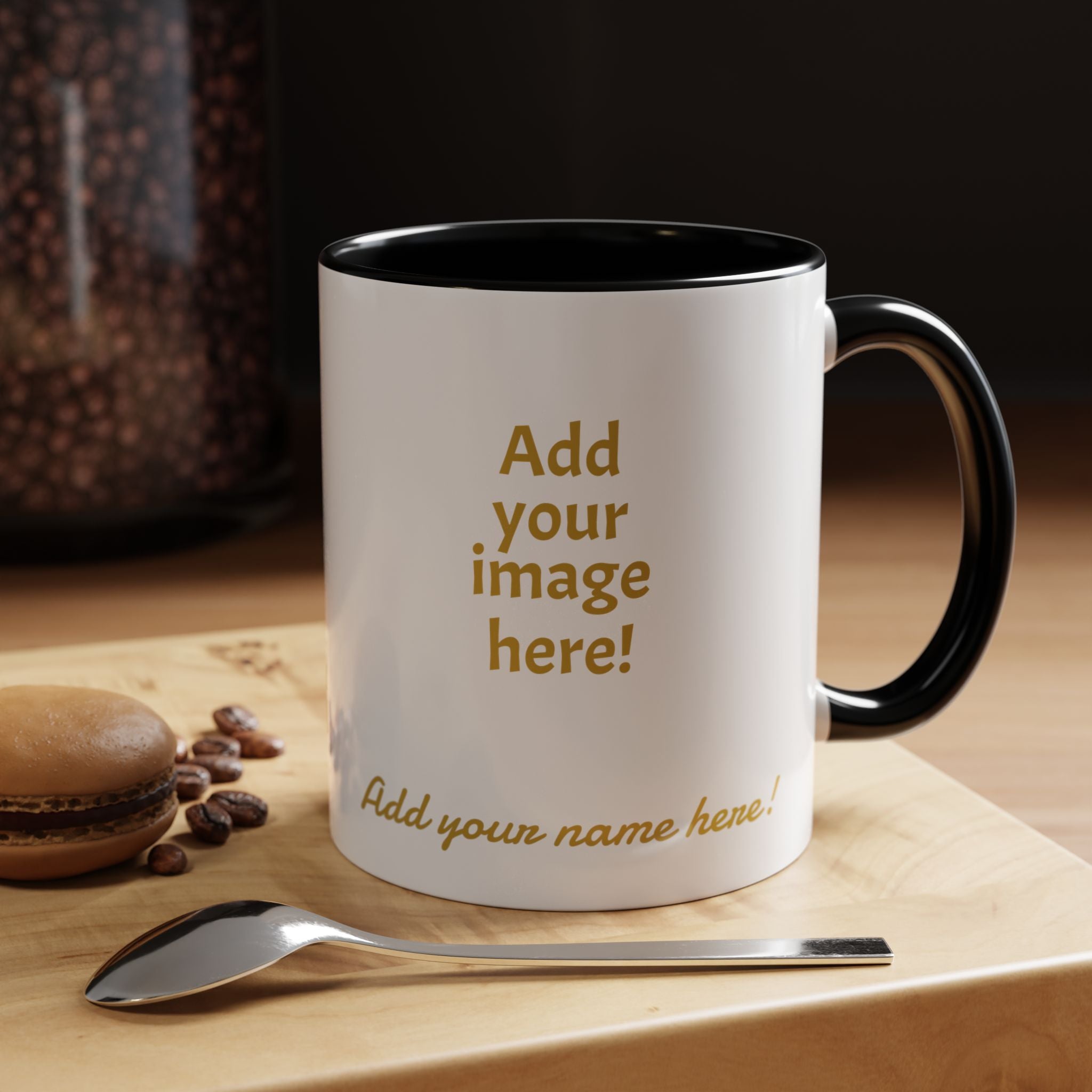 Nyxios Gold Moon Accent Coffee Mug – Celestial Stars Ceramic Cup (11/15oz)