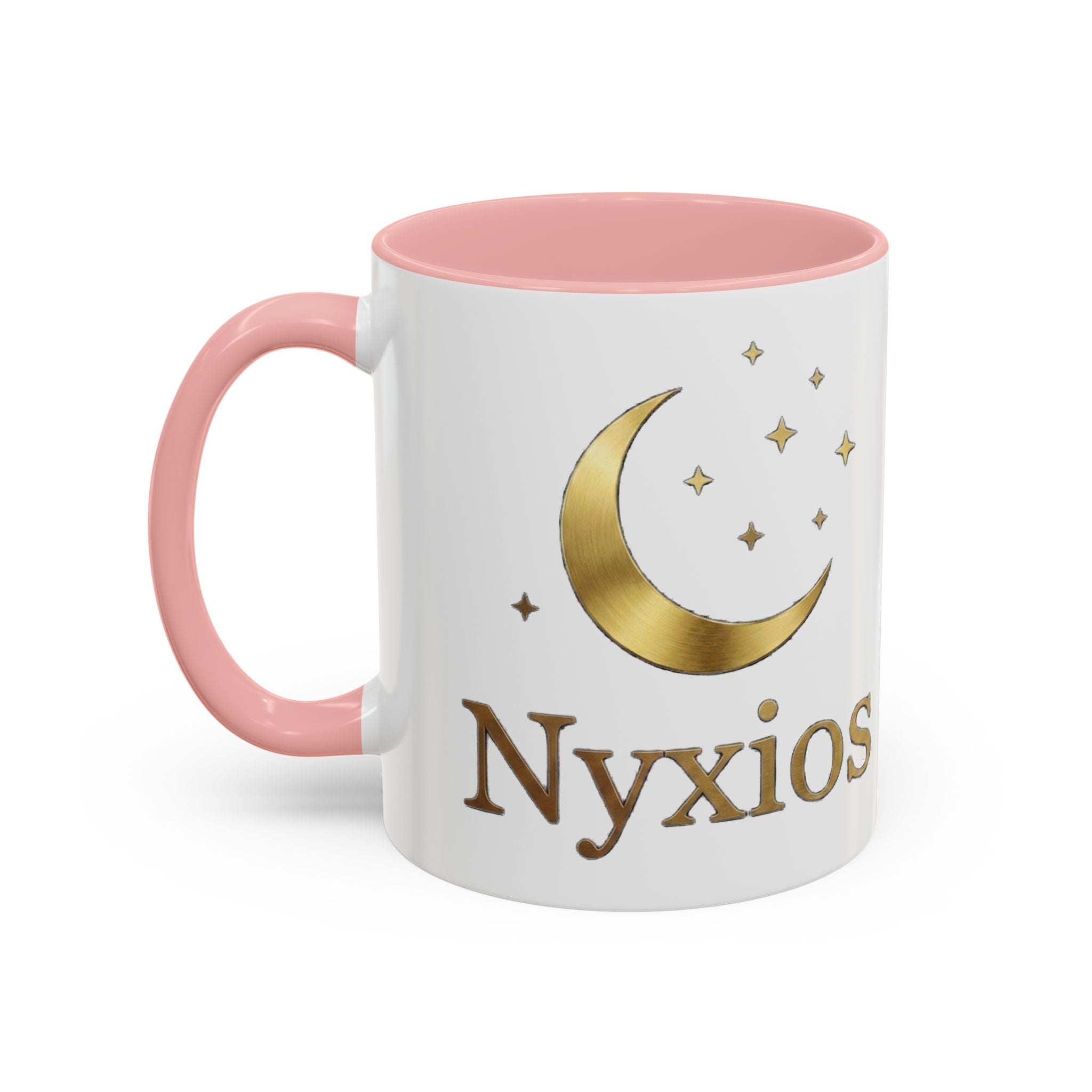 Nyxios Gold Moon Accent Coffee Mug – Celestial Stars Ceramic Cup (11/15oz)