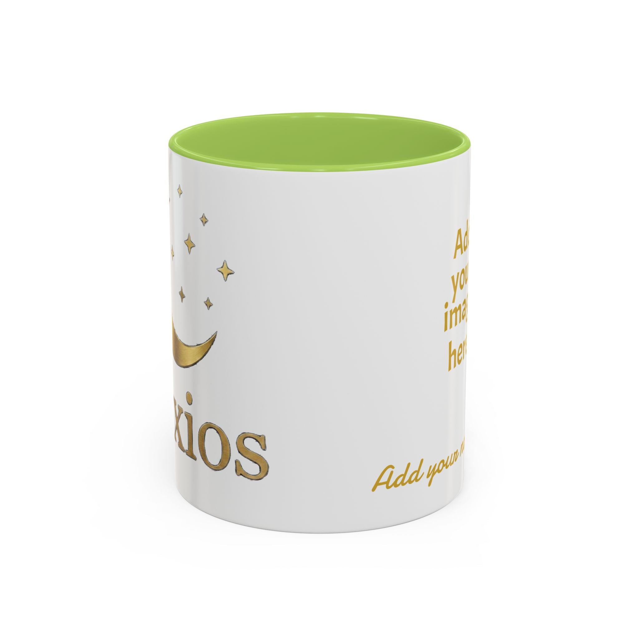 Nyxios Gold Moon Accent Coffee Mug – Celestial Stars Ceramic Cup (11/15oz)