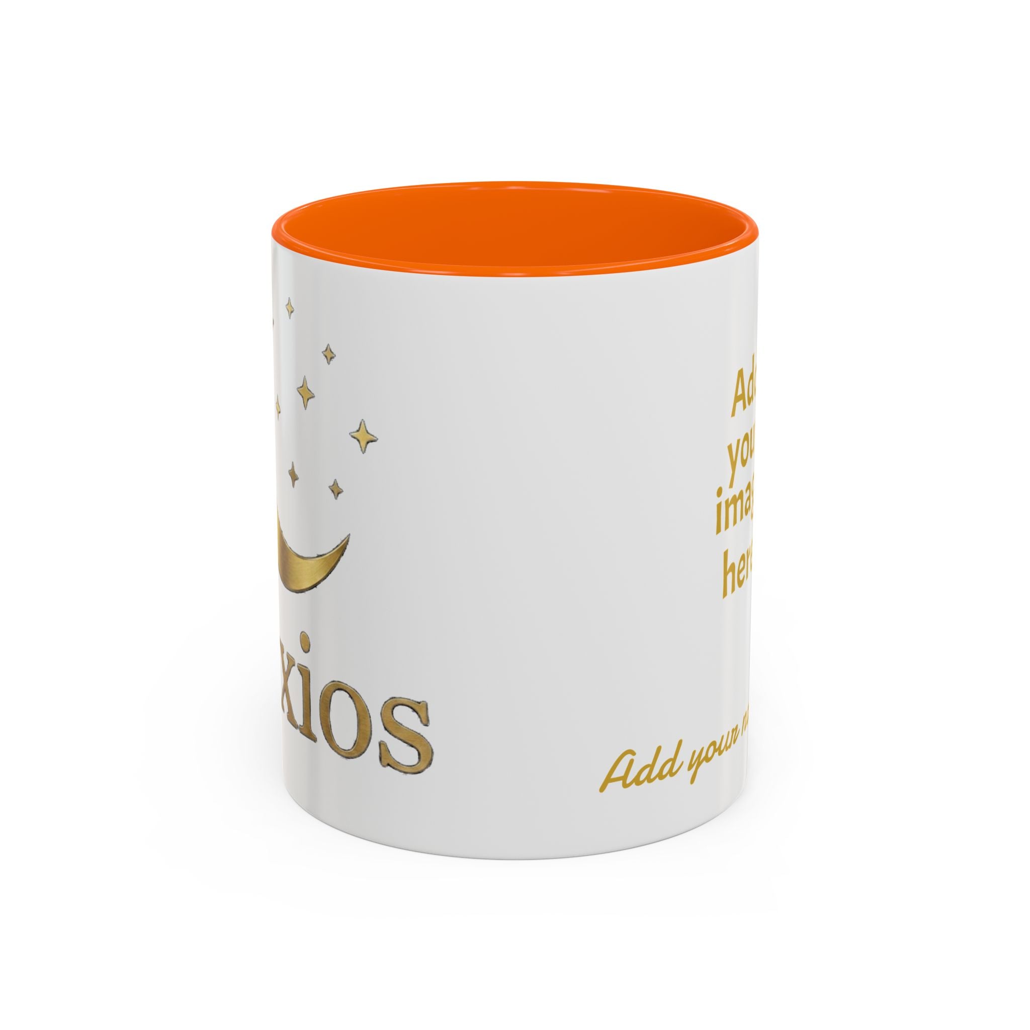 Nyxios Gold Moon Accent Coffee Mug – Celestial Stars Ceramic Cup (11/15oz)