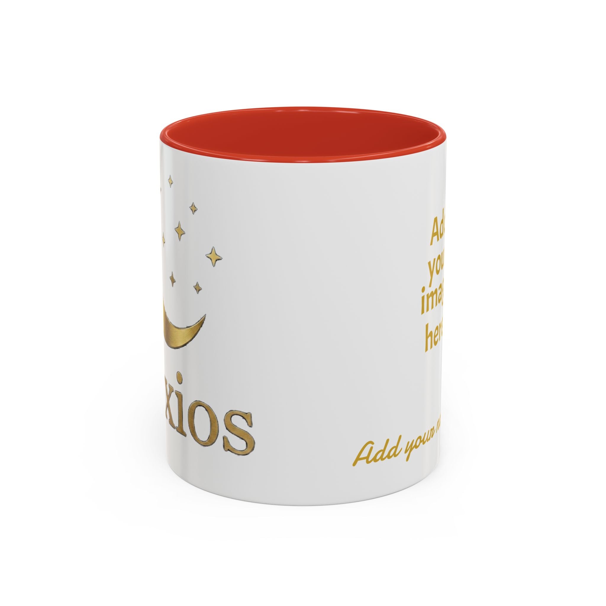 Nyxios Gold Moon Accent Coffee Mug – Celestial Stars Ceramic Cup (11/15oz)