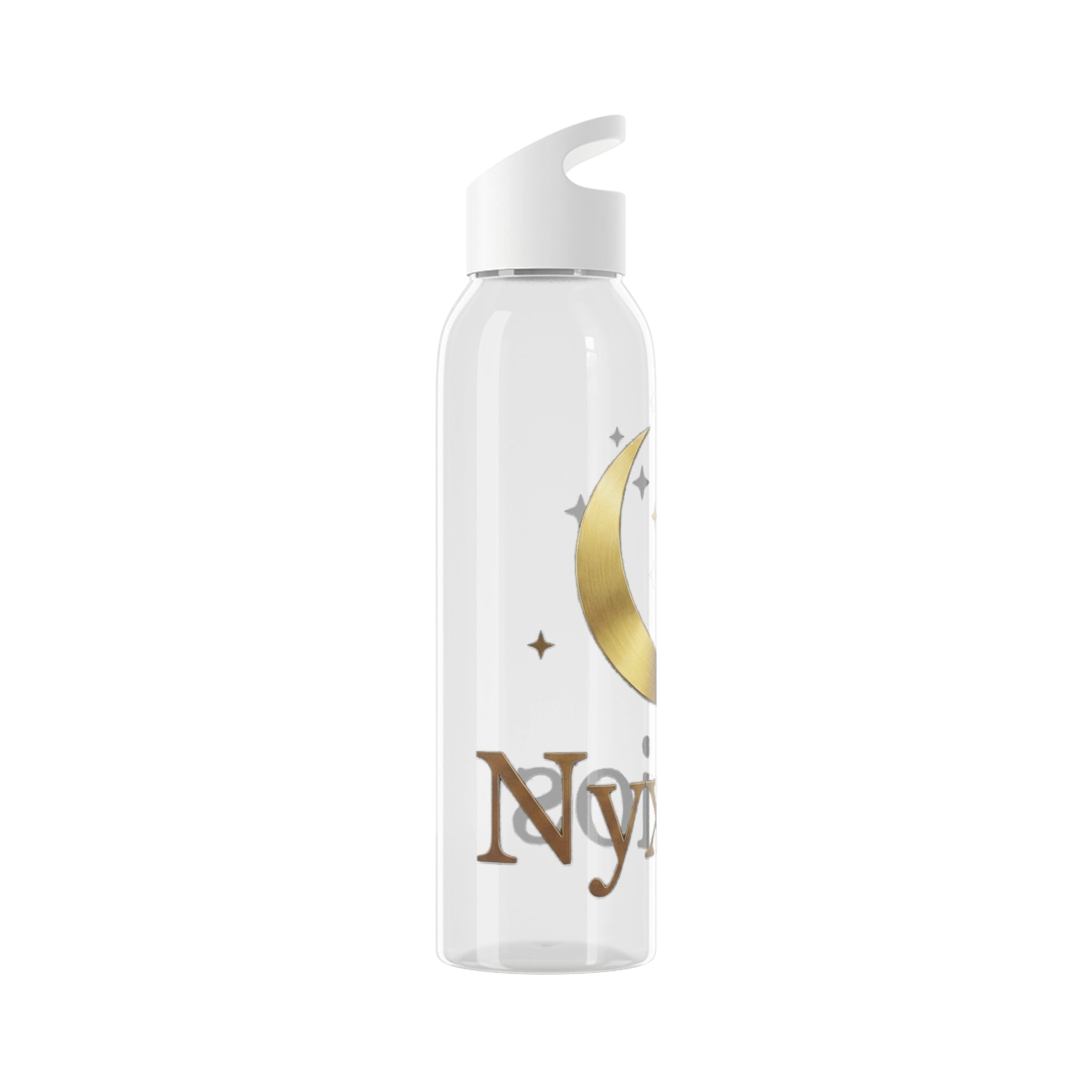 Celestial Moon Water Bottle — Gold Crescent Night Sky Design