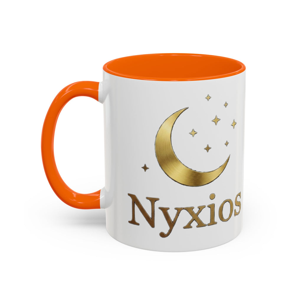Nyxios Gold Moon Accent Coffee Mug – Celestial Stars Ceramic Cup (11/15oz)