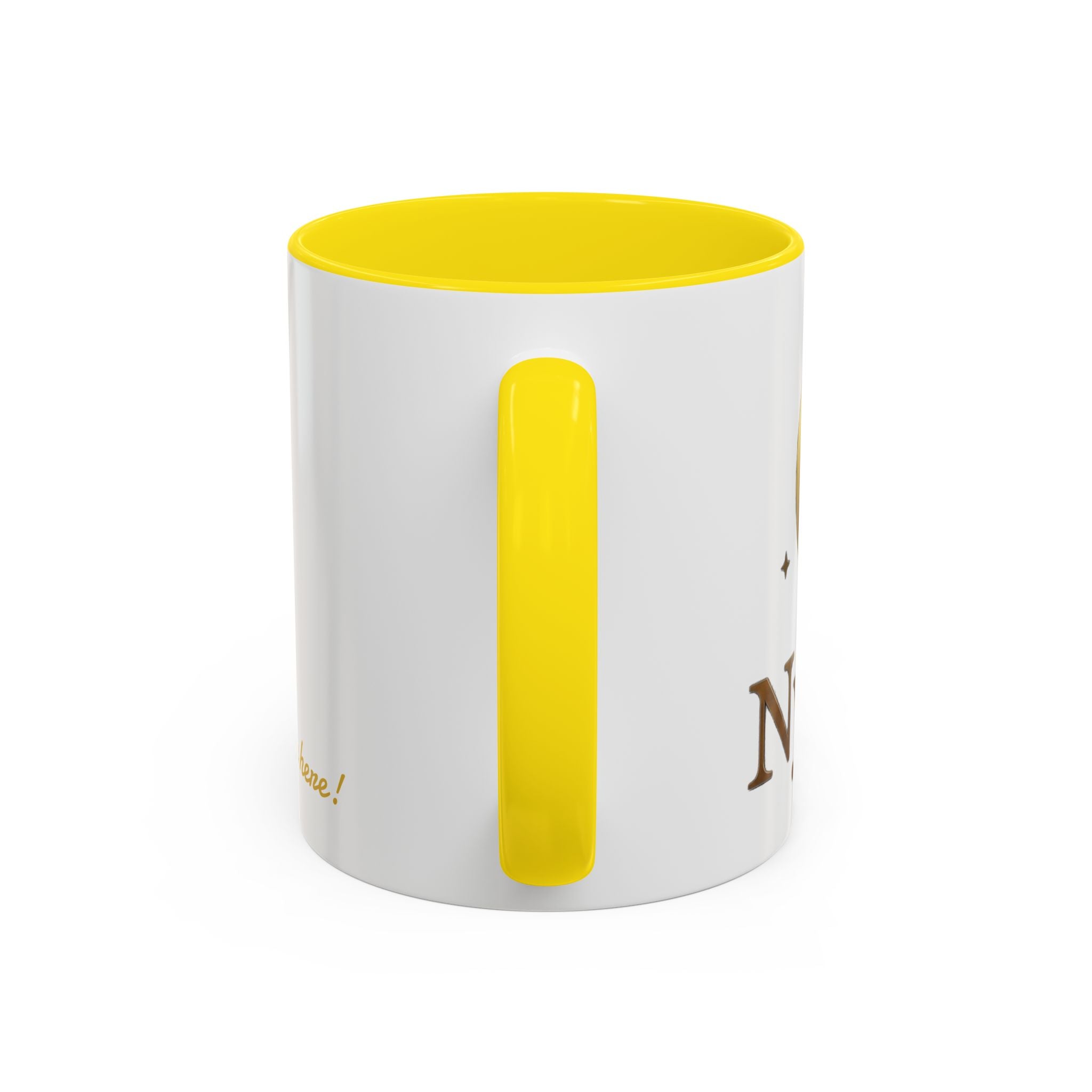 Nyxios Gold Moon Accent Coffee Mug – Celestial Stars Ceramic Cup (11/15oz)
